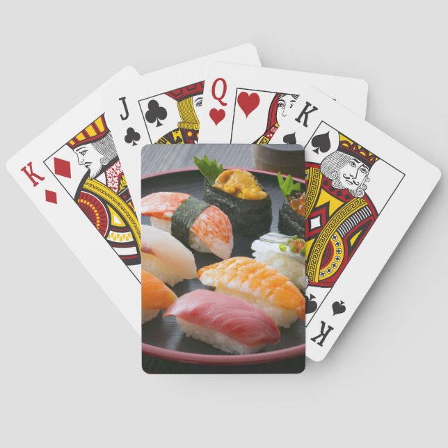 Vibrant Nigiri Set on Lacquer Tray Casinokort (Baksidan)