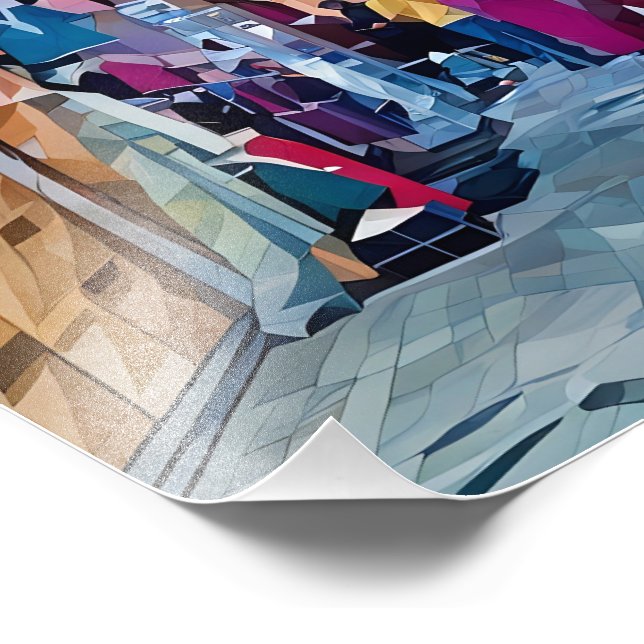 Vibrant nordafrikansk bazaar med köpare fototryck (Hörn)