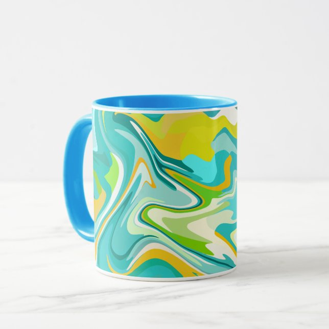 Vibrant Ocean Vågar Mugg (Framsida vänster)