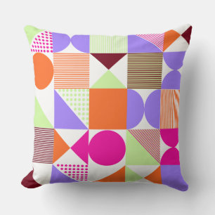 Vibrant och färgfull Abstrakt Geometric Mönster Kudde