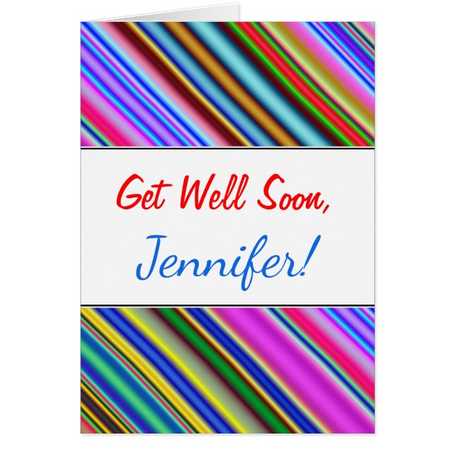 Vibrant och färgskapande multifärgade Rand Mönster Hälsningskort (Framsidan)