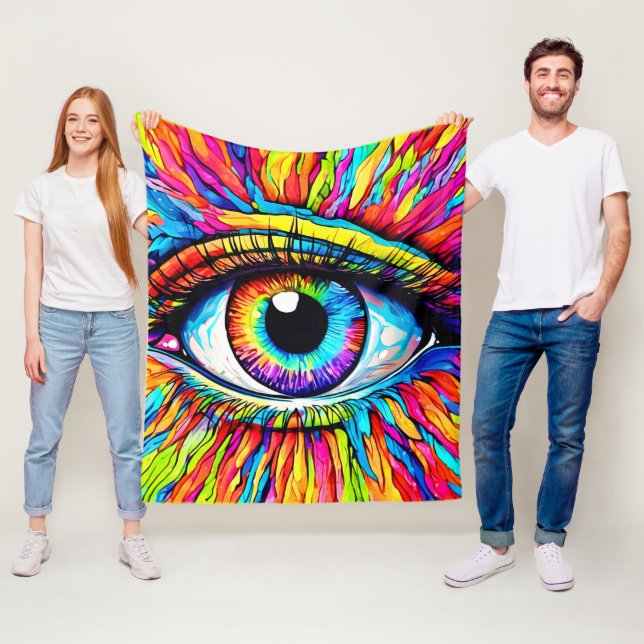 Vibrant Öga Art Fleecefilt (På plats)