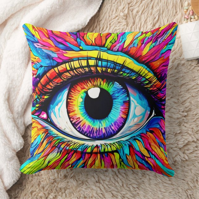 Vibrant Öga Art Kudde (Filt)