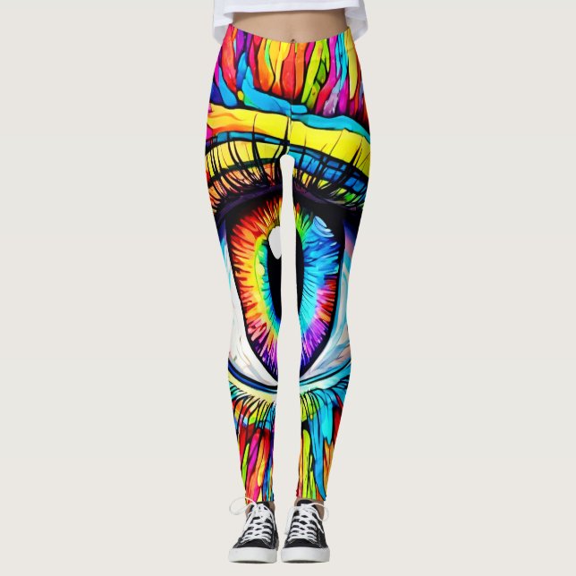 Vibrant Öga Art Leggings (Framsida)