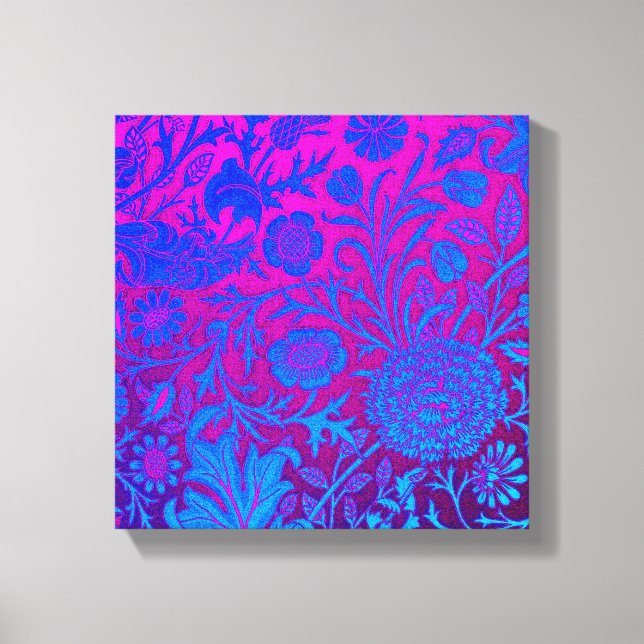 Vibrant, ombre, art nouveau, William Morris, lila Canvastryck (Framsida)