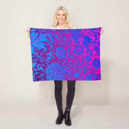 Vibrant, ombre, art nouveau, William Morris, lila Fleecefilt