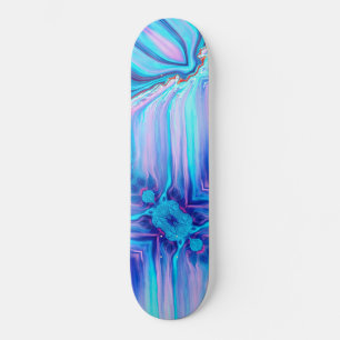 Vibrant Ombre Blue Rosa Abstrakt Art Mini Skateboard Bräda 18,5 Cm