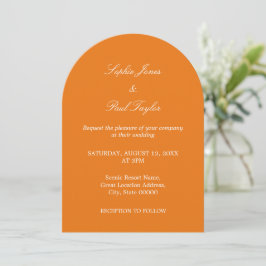 Vibrant Orange Arch-bröllopsinbjudan Inbjudningar