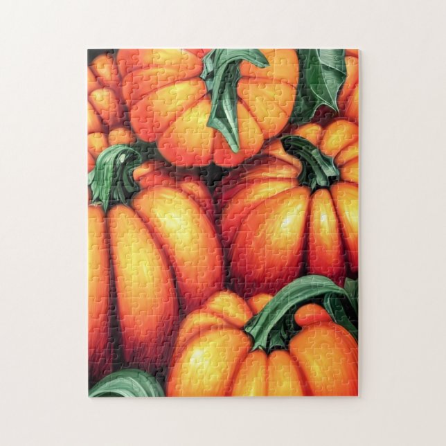 Vibrant Orange Autumn Pumpkin Harvest Pussel (Vertikal)