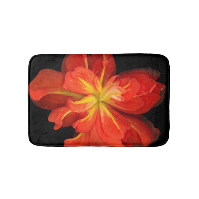 Vibrant Orange Begonia Macro Badrumsmatta (Framsidan)