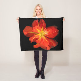 Vibrant Orange Begonia Macro Fleecefilt