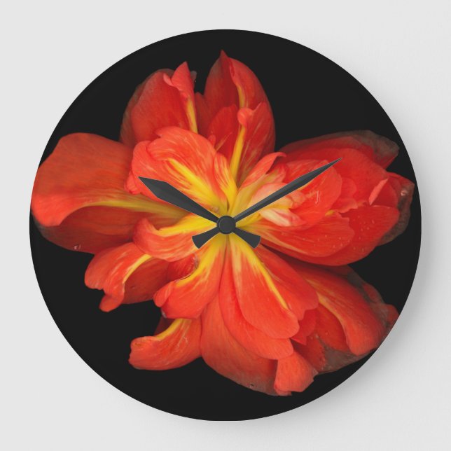 Vibrant Orange Begonia Macro Stor Klocka (Framsida)