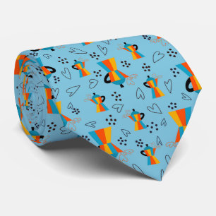 Vibrant Orange Blues Coffee Älskare Slips