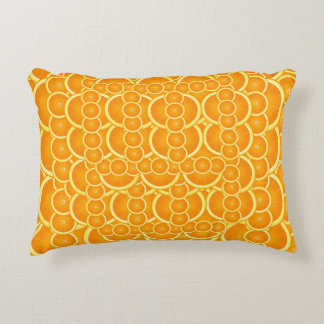 Vibrant Orange Citrus Pattern Design Prydnadskudde