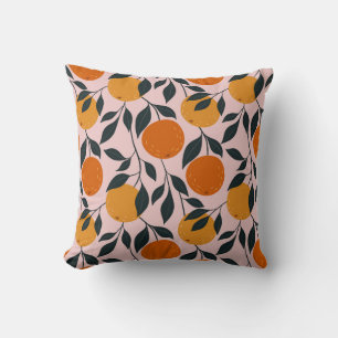 Vibrant Orange Citrus Seamless Mönster Kudde