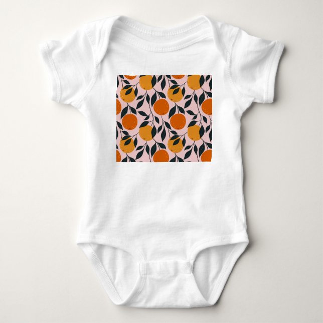 Vibrant Orange Citrus Seamless Mönster T Shirt (Framsida)