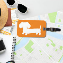 Vibrant Orange Dachshund Luggage Bag Märkre