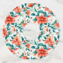 Vibrant Orange Floral Garden Pattern - Elegant Tea