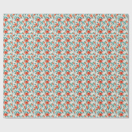 Vibrant Orange Floral Garden Pattern - Elegant Tea Presentpapper