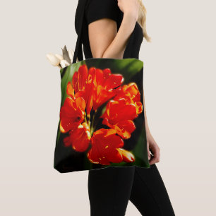 Vibrant Orange Flower-Blommigt Tygkasse