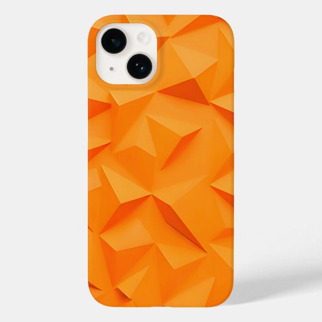 Vibrant Orange Geometric iPhone Case Stylish Matte (Baksida)