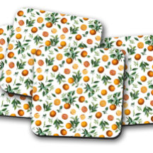 Vibrant Orange Kork Underlägg | Frukt Kork Underlä