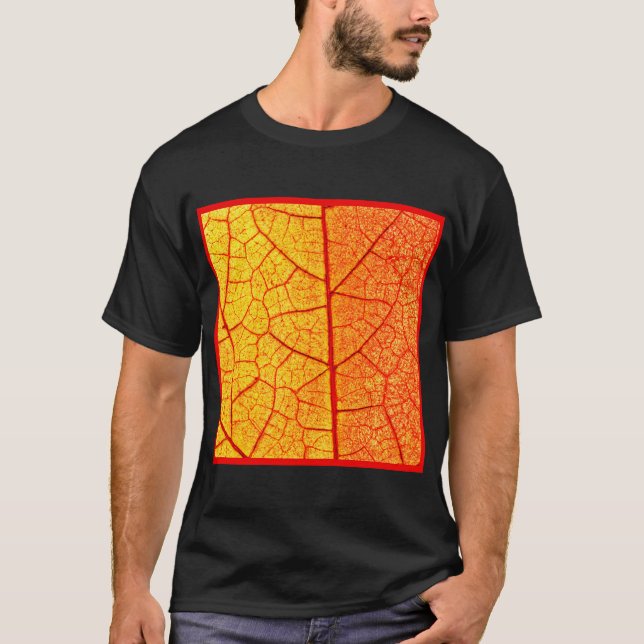 Vibrant Orange Löv Mönster T Shirt (Framsida)