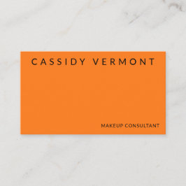 Vibrant Orange Makeup Hair Consultant Visitkort