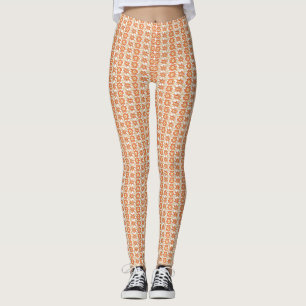 Vibrant Orange och vit strimlad bakgrund med Leggings