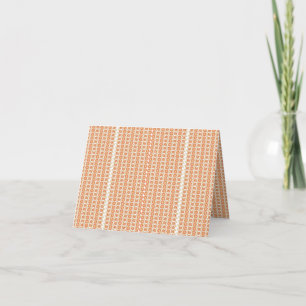 Vibrant Orange och vit strimlad bakgrund med Tack Kort