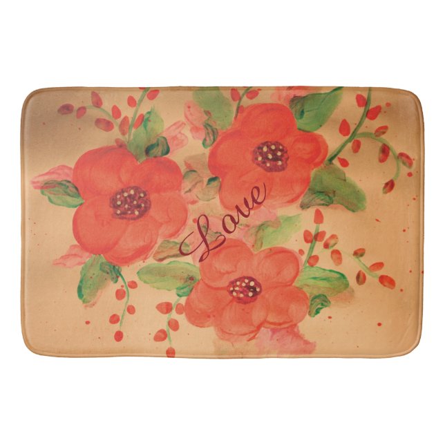 Vibrant Orange Red Badrumsmatta (Framsidan)