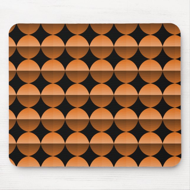 Vibrant Orange Retro Flair Mousepad Musmatta (Framsidan)