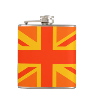 Vibrant Orange Union Jack British Flagga Swag Fickplunta