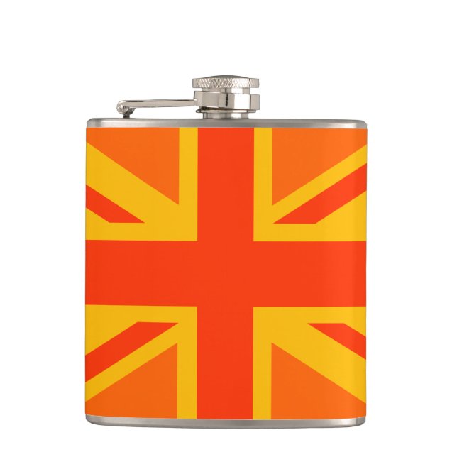 Vibrant Orange Union Jack British Flagga Swag Fickplunta (Framsidan)