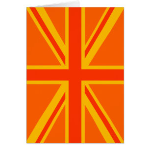 Vibrant Orange Union Jack British Flagga Swag Hälsningskort