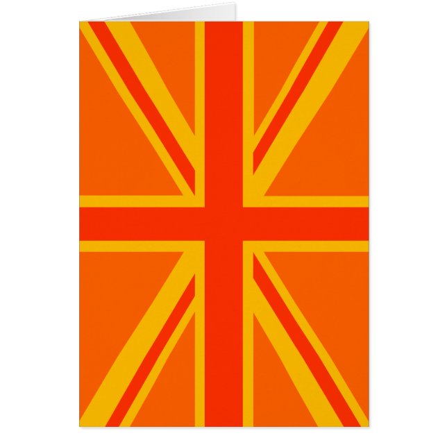 Vibrant Orange Union Jack British Flagga Swag Hälsningskort (Framsidan)