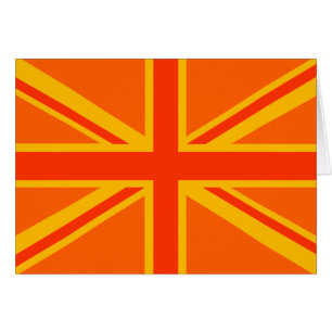 Vibrant Orange Union Jack British Flagga Swag Hälsningskort