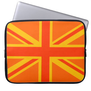 Vibrant Orange Union Jack British Flagga Swag Laptop Fodral