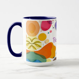 Vibrant Organic Shapes Modern Abstract Art Mugg