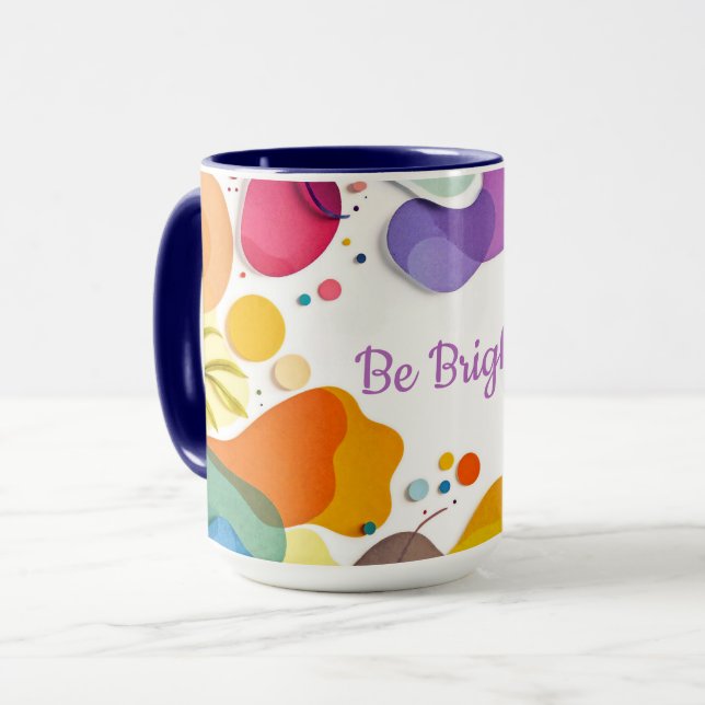 Vibrant Organic Shapes Modern Abstract Art Mugg (Framsida vänster)