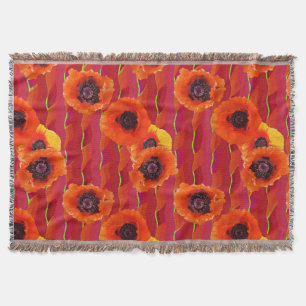 Vibrant orientalisk poppies filt
