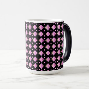Vibrant övertoning Rosa Diamond Geometric Mönster Magisk Mugg