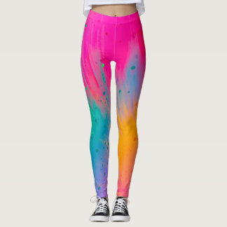 Vibrant Paint Splatter Leggings