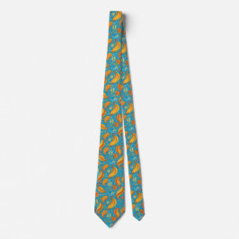 Vibrant Paisley Delight: Bright Orange och Gult Slips