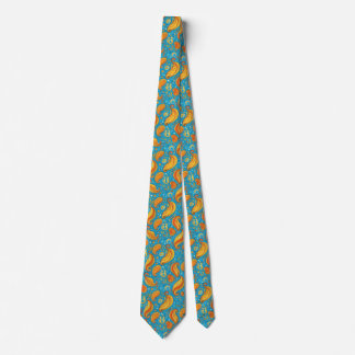 Vibrant Paisley Delight: Bright Orange och Gult Slips