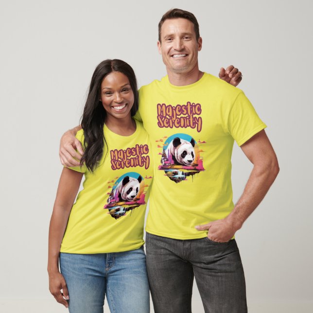 Vibrant Panda Majesty: Bold Färg of Nature T Shirt (Unisex)