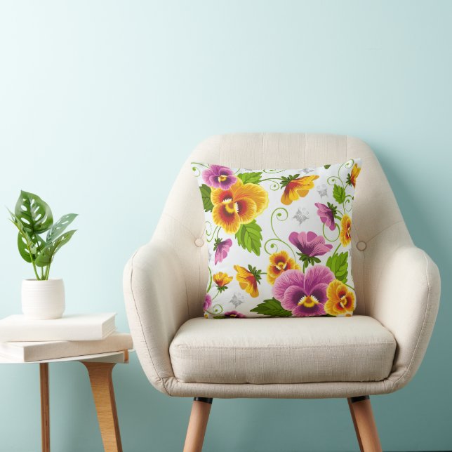 Vibrant Pansies Dekorativ kudde (Stol)