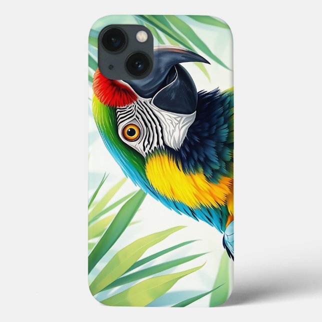Vibrant papegoja med detaljerad fjäder (Baksida)