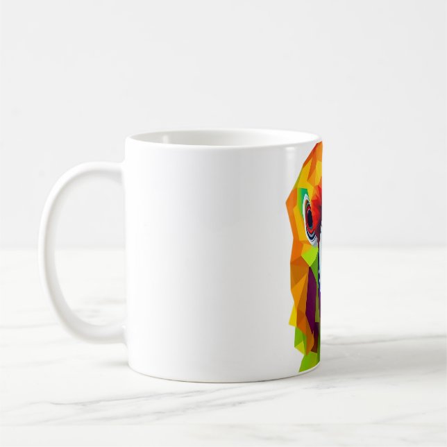 Vibrant Parrot-huvud, design på vit tråd Kaffemugg (Vänster)