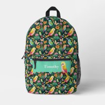 Vibrant Parrot och Forest Personlig Backpack